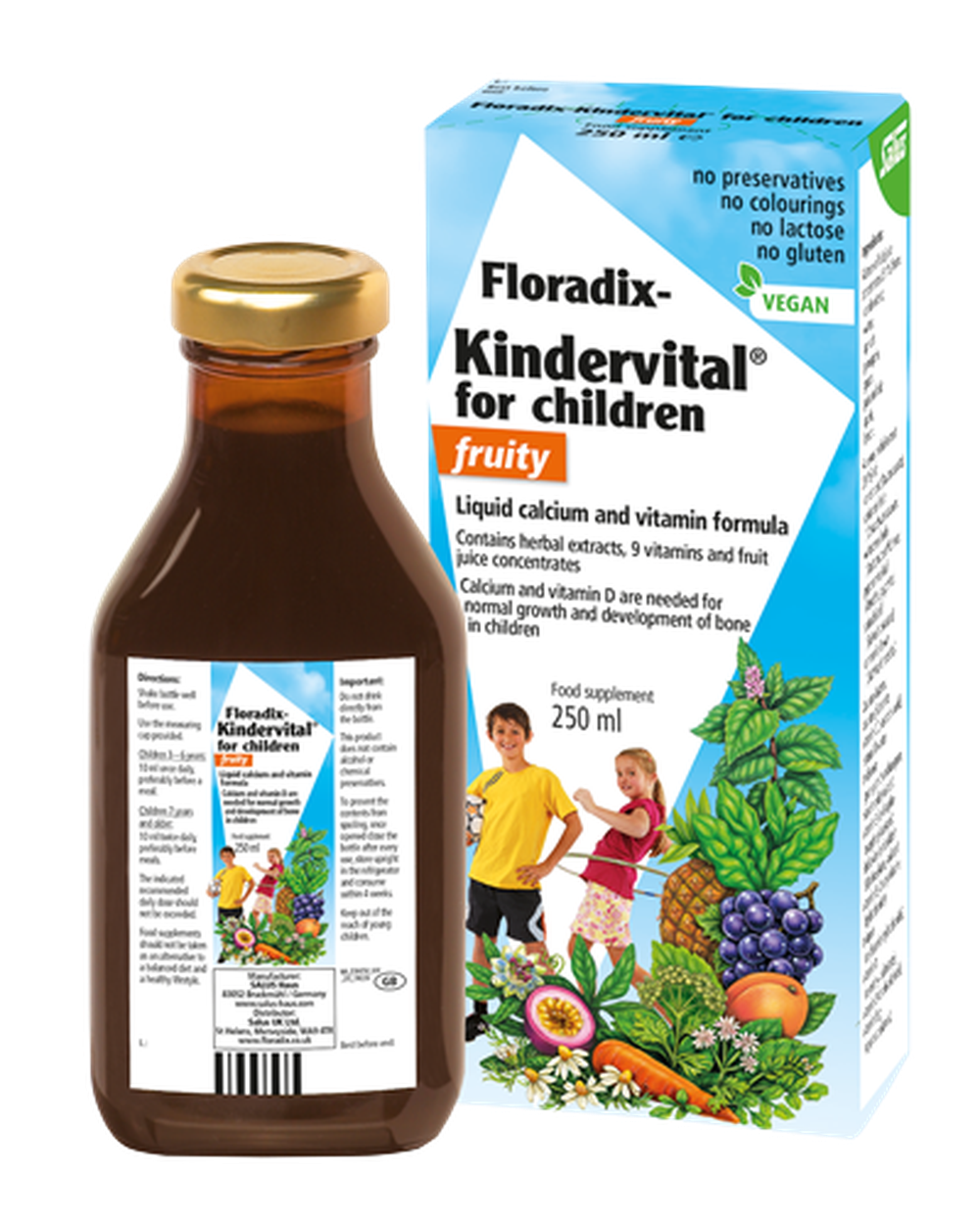 Salus Haus Fruity Kindervital Liquid Formula 250ml- Lillys Pharmacy and Health Store