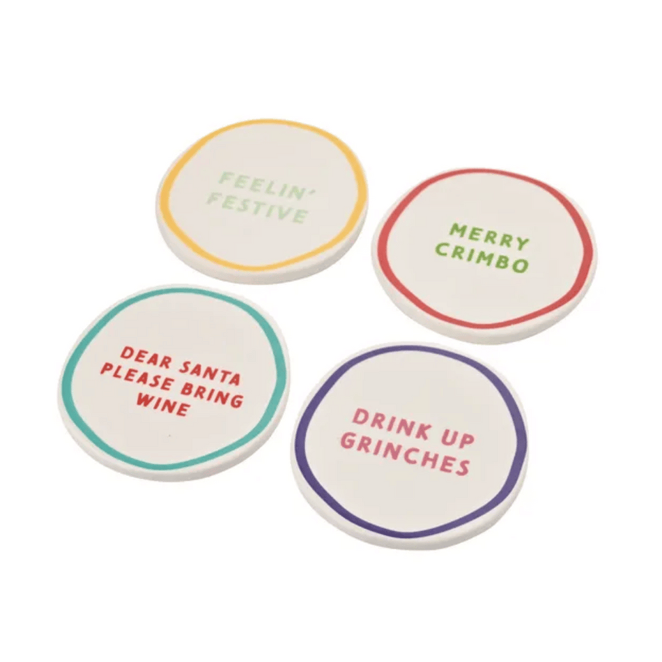 Set of 4 Whimsical Coasters- Lillys Pharmacy and Health Store