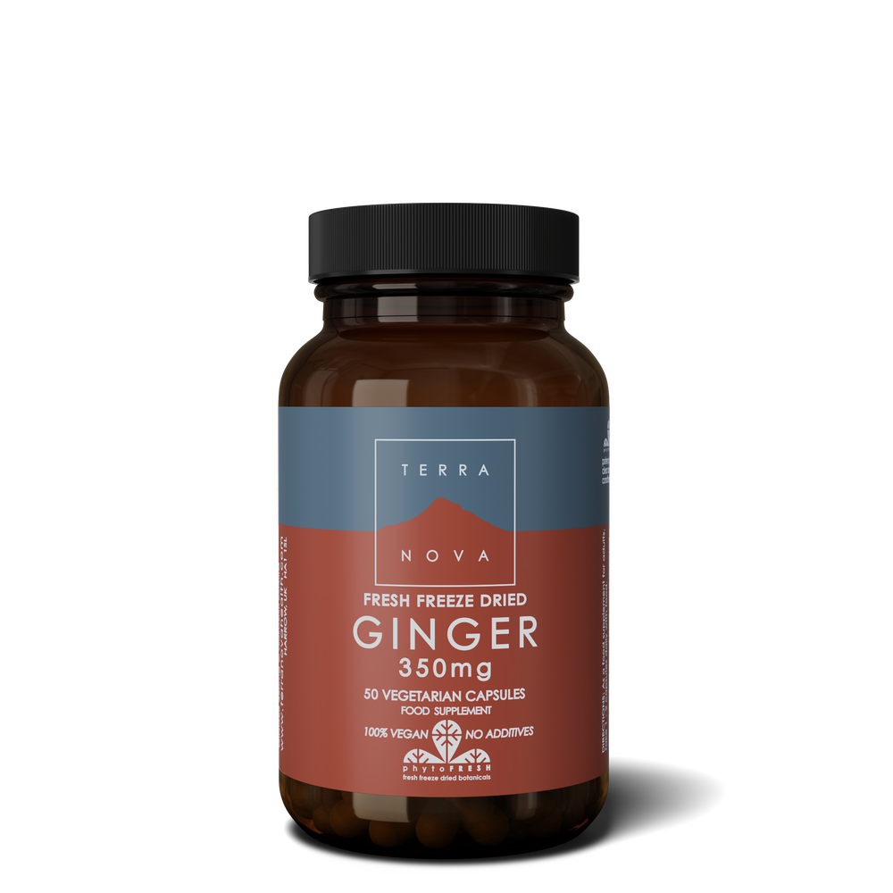 Terra Nova Ginger 350mg Fresh Freeze Dried 50caps- Lillys Pharmacy and Health Store