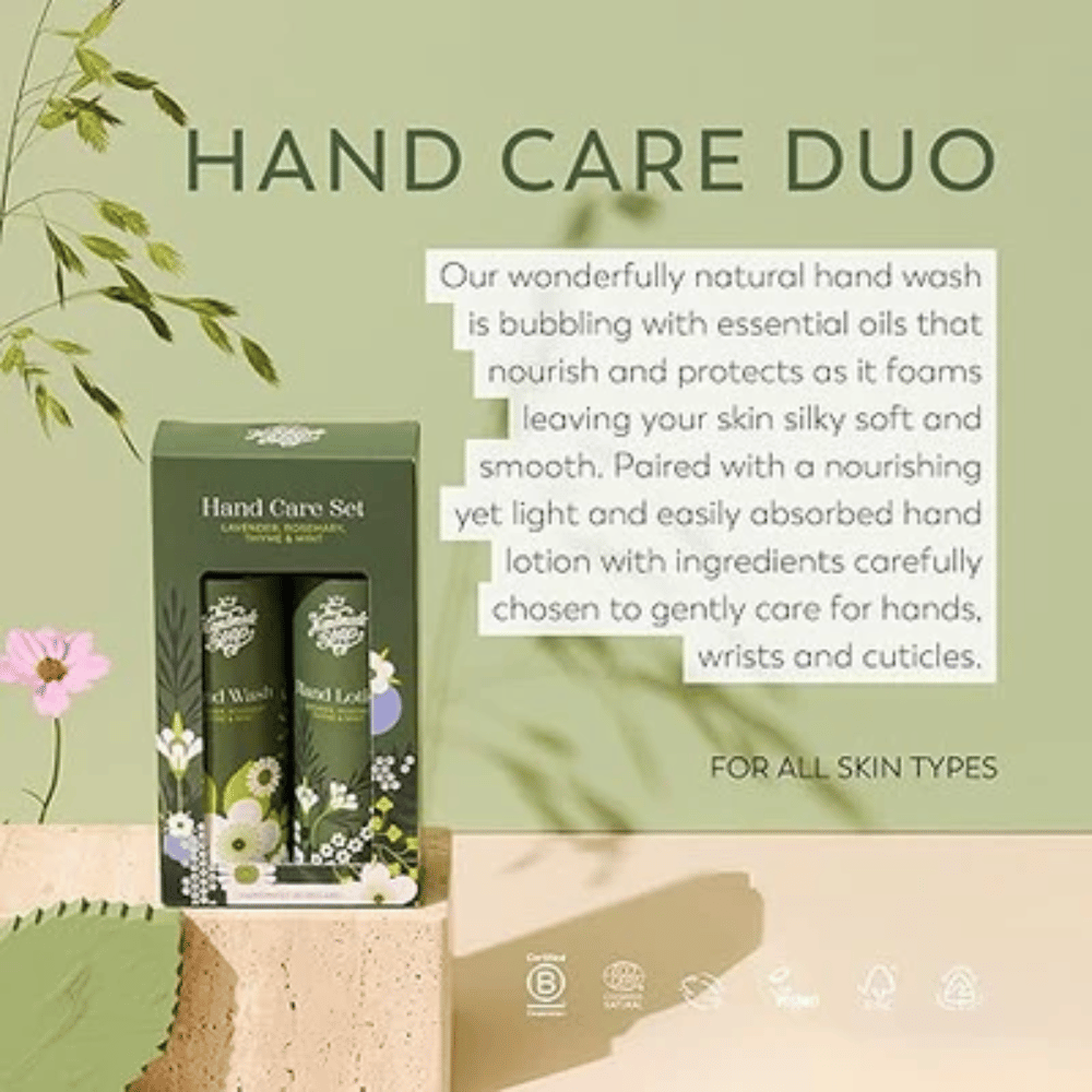 The Handmade Soap Company Hand Wash & Lotion Set - Lavender, Rosemary, Thyme & Mint 250ml x 2- Lillys Pharmacy and Health Store