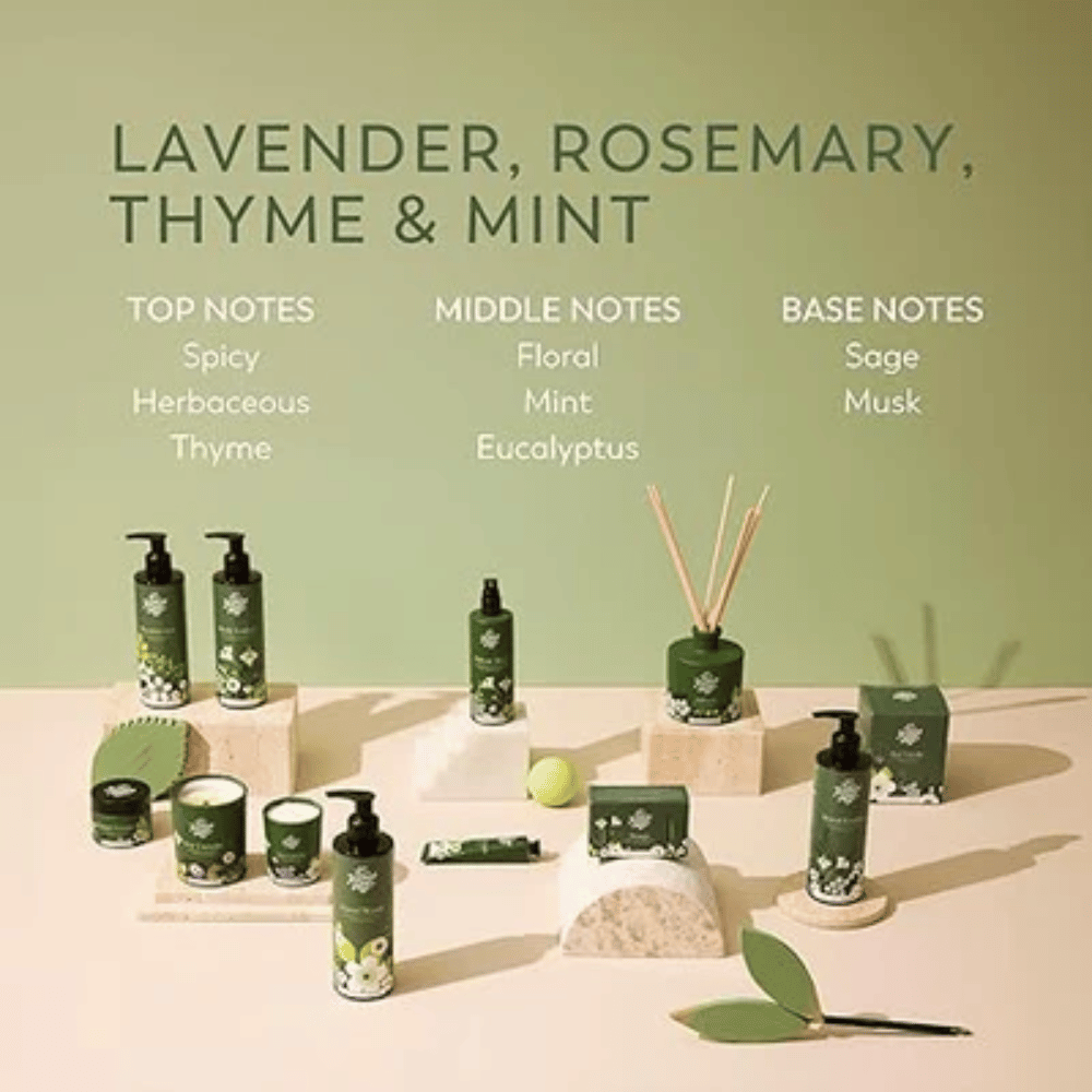 The Handmade Soap Company Reed Fragrance Diffuser - Lavender, Rosemary, Thyme & Mint 200ml- Lillys Pharmacy and Health Store