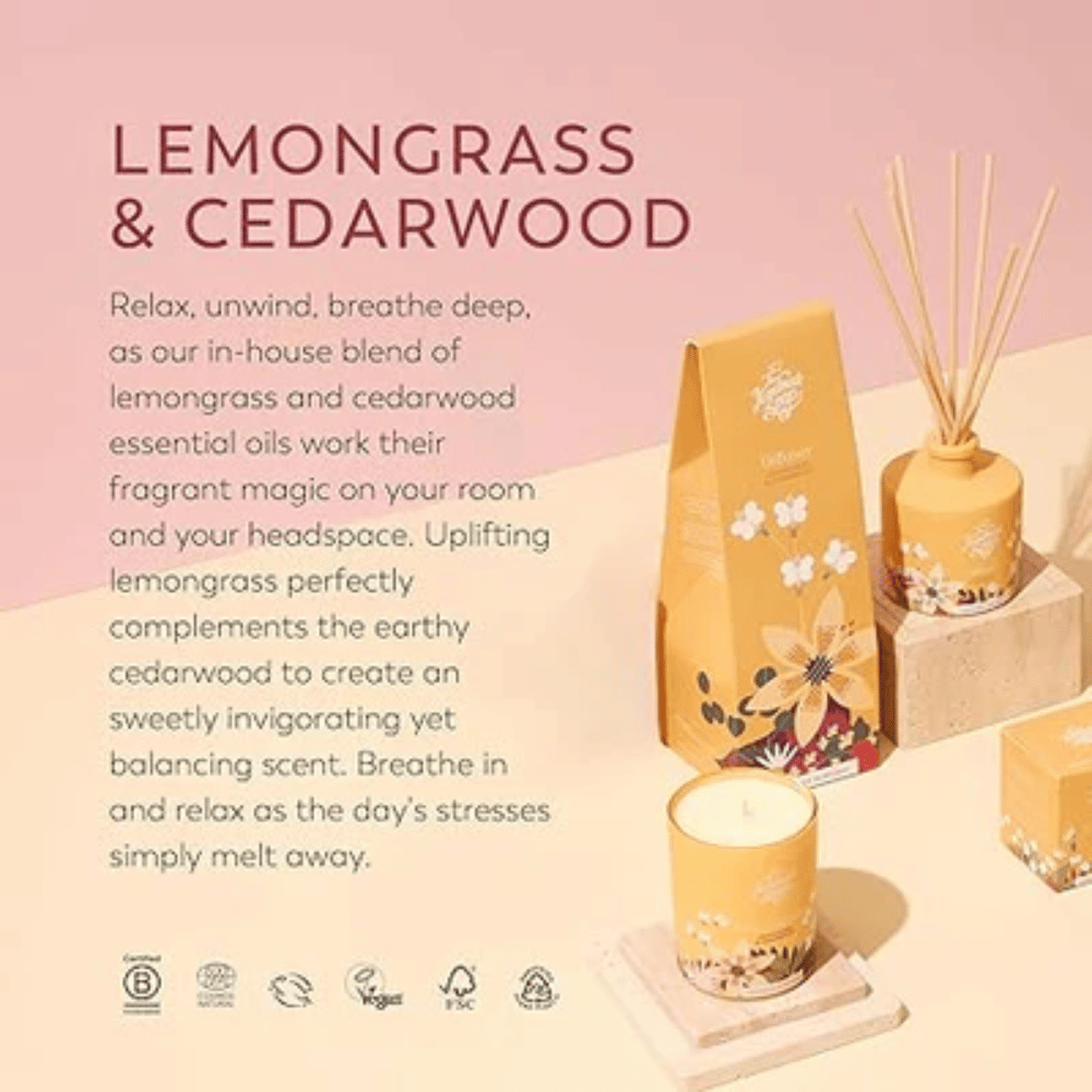 The Handmade Soap Company - Reed Fragrance Diffuser - Lemongrass & Cedarwood 200ml- Lillys Pharmacy and Health Store