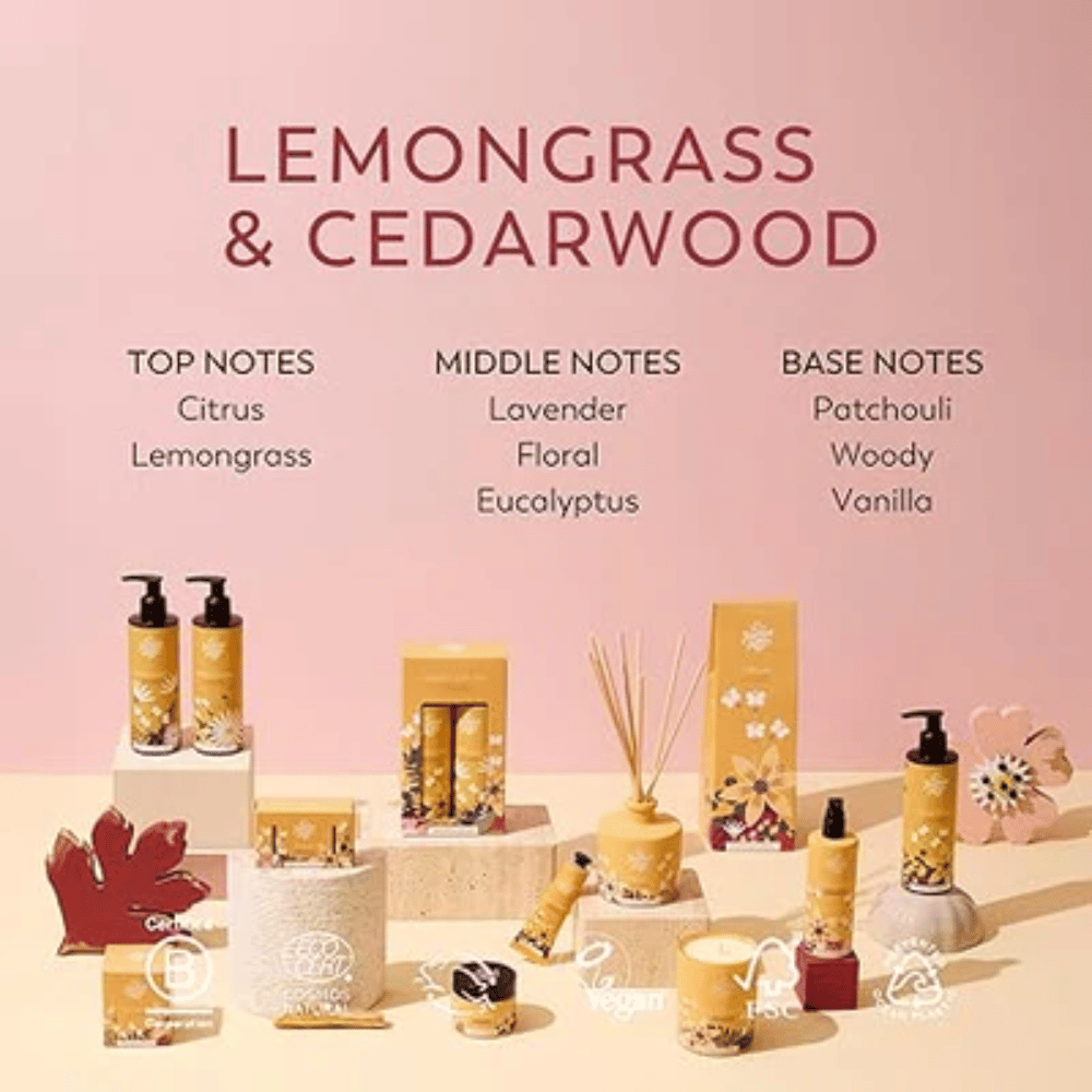 The Handmade Soap Company - Reed Fragrance Diffuser - Lemongrass & Cedarwood 200ml- Lillys Pharmacy and Health Store