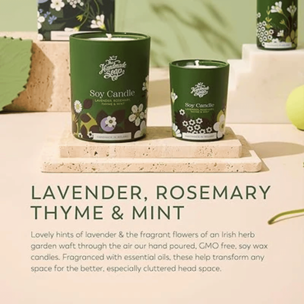 The Handmade Soap Company Scented Soy Candle - Lavender, Rosemary, Thyme & Mint 70g- Lillys Pharmacy and Health Store