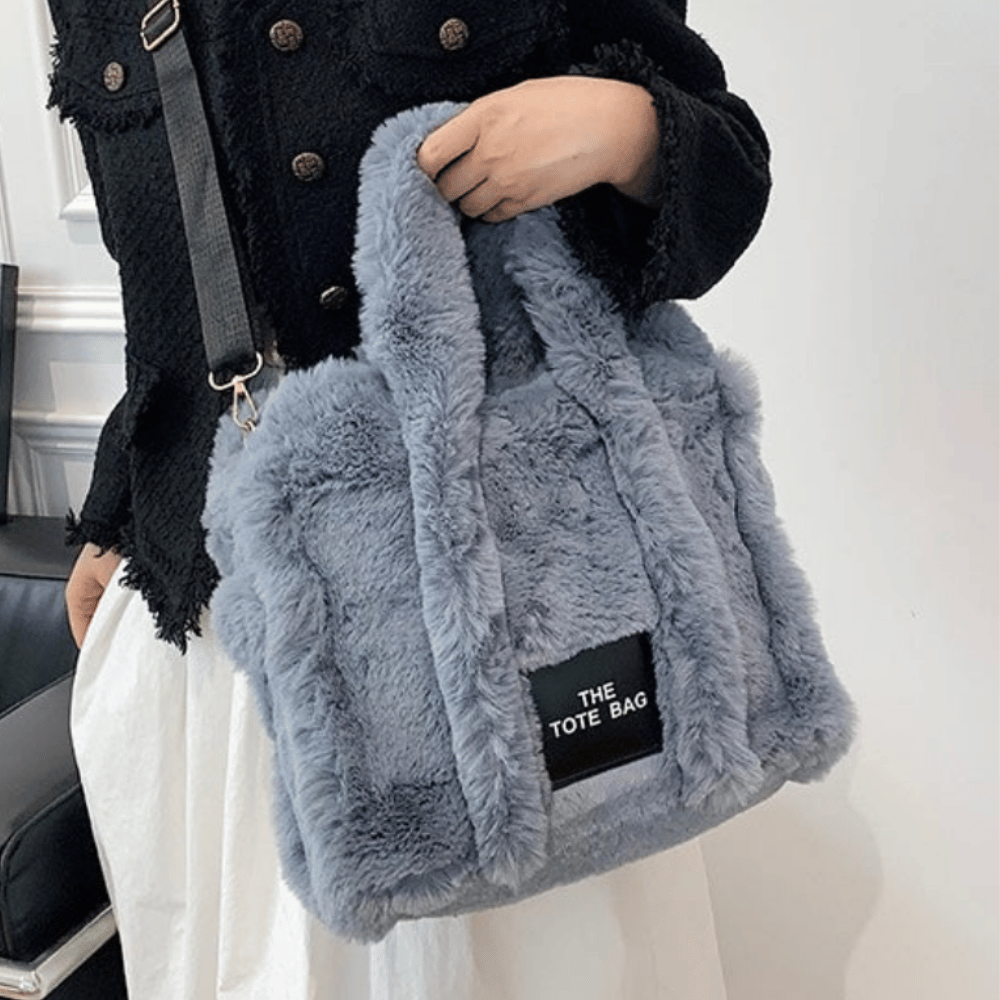 The Tote Bag - Large Faux Fur - Grey- Lillys Pharmacy and Health Store