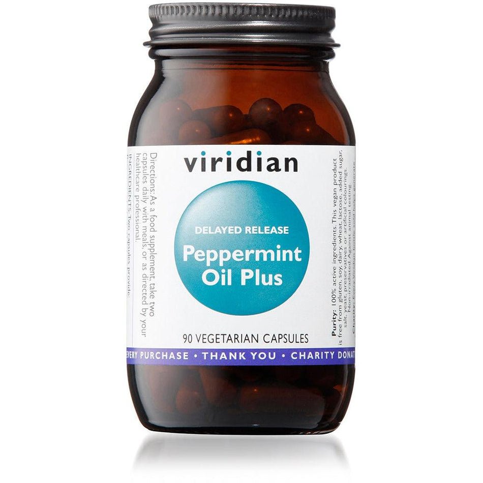 Viridian Delayed Release Peppermint Oil Plus 90 Veg Caps- Lillys Pharmacy and Health Store