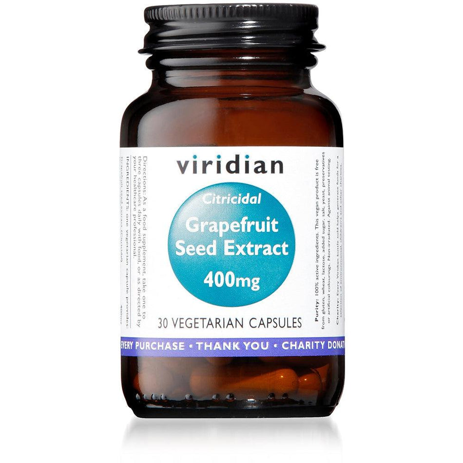 Viridian Grapefruit Seed Extract 400mg 30 Veg Caps- Lillys Pharmacy and Health Store