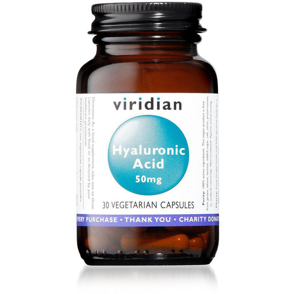 Viridian Hyaluronic Acid 50mg 30 Veg Caps- Lillys Pharmacy and Health Store