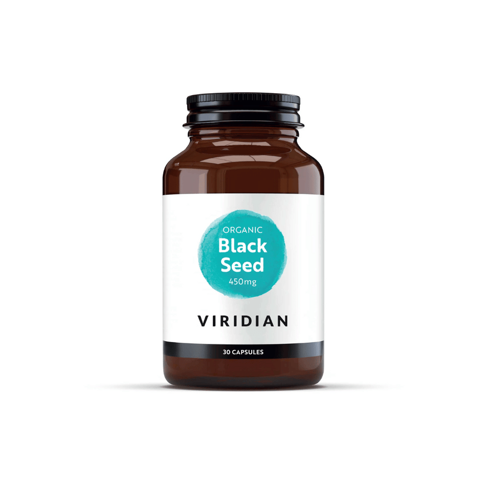 Viridian Organic Black Seed 450mg 30 Veg Caps- Lillys Pharmacy and Health Store