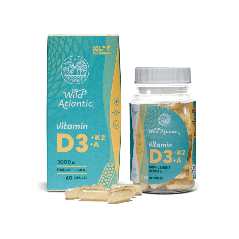 Wild Atlantic Vitamin D3+K2+A 60 Capsules- Lillys Pharmacy and Health Store